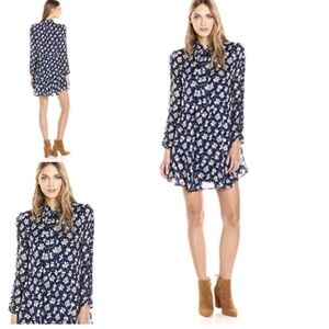 Shoshanna Avila Night Out Silk Dress Floral Ruched Long Sleeve Neiman Marcus S